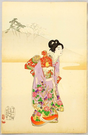 豊原周延: Palanquin - Ladies of Chiyoda Palace - Artelino