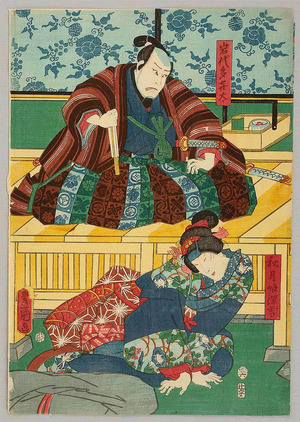 Utagawa Kunisada: Court Scene - Kabuki - Artelino