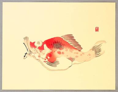 横山崋山: Fanged Red Fish - Anko - Artelino
