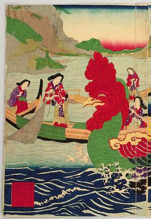 Toyohara Chikanobu: Meiji Emperor Family and Fishing Women - Artelino