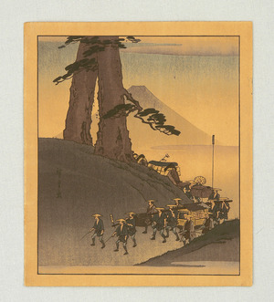 歌川広重: Feudal Lord Parade and Mt. Fuji - Artelino