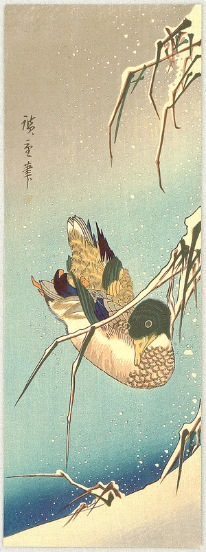 Utagawa Hiroshige: Mallard in Snow - Artelino