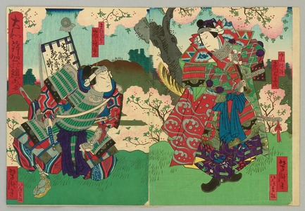 Utagawa Yoshitaki, 歌川芳滝 (Utagawa Yoshitaki)による浮世絵「Two Samurai - Kabuki」