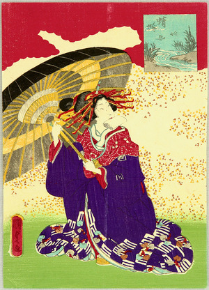 Japanese Print "Kagero - Genji 54 Chapters" by Utagawa Kunisada, 歌川国貞 (Utagawa II Kunisada)