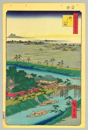 Utagawa Hiroshige: Yanagishima - 100 Famous Views of Edo - Artelino