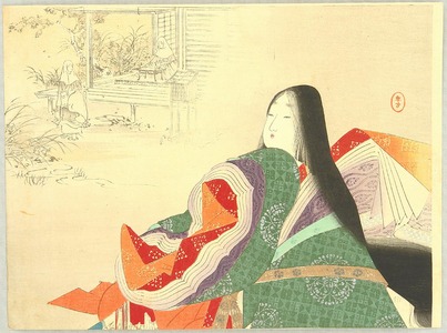 Mizuno Toshikata: Empress in Jakko-in Temple - Artelino