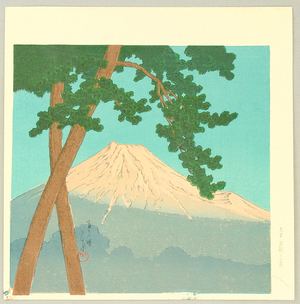 Japanese Print "Mt. Fuji in the Early Morning - Twelve Famous Sceneries" by Kawase Hasui, 川瀬巴水 (Kawase Hasui)