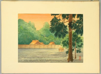 日本版画 "Ise Shrine" 由 Unknown, 無款 (null) 创作