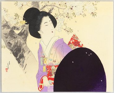 Mizuno Toshikata: Beauty and Cherry Blossoms - Artelino