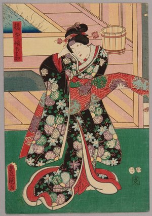 Utagawa Kunisada, 歌川国貞 (Utagawa Kunisada)による浮世絵「Beauty Preparing for Bath」