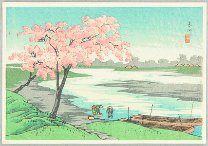 Takahashi Hiroaki: Cherry Blossom at Riverside - Artelino