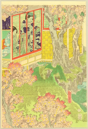 Utagawa Kunisada III: Princess and Cherry Garden - Artelino
