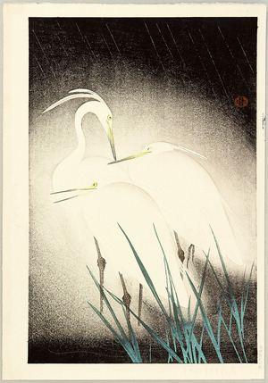 無款: Three Egrets in the Night - Artelino