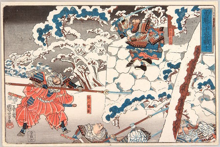 Utagawa Kuniyoshi, 歌川国芳 (Utagawa Kuniyoshi)创作的日本版画《Samurai vs. Warrior Priest》