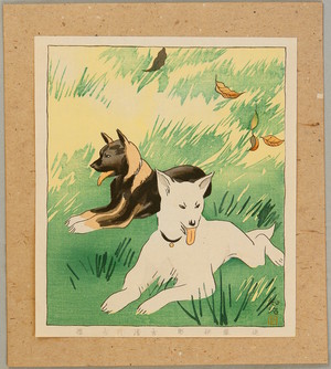 Unknown: Two Dogs in a Meadow - Artelino