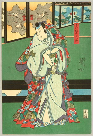 Japanese Print "Swordman - Kabuki" by Utagawa Yoshitaki, 歌川芳滝 (Utagawa Yoshitaki)