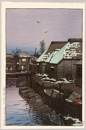 Kawase Hasui: Lingering Snow in Urayasu - Artelino