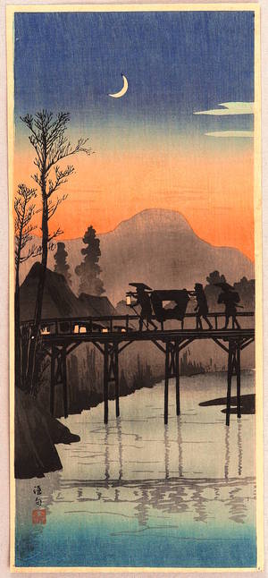 Takahashi Hiroaki: Sakawa Bridge in Evening - Artelino