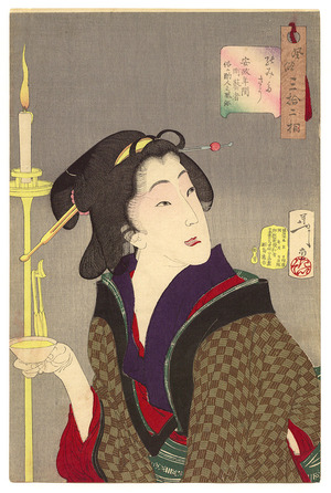 Tsukioka Yoshitoshi: Thirsty - Thirty-two Aspects of Customs and Manners of Women - Artelino