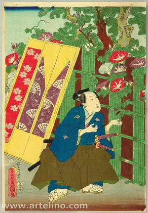 Utagawa Kunisada: Morning Glories - Kabuki - Artelino