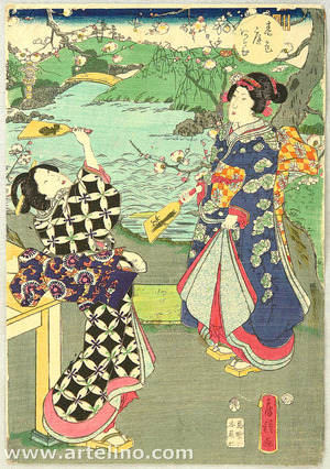 Utagawa Fusatane: Early Spring - Artelino