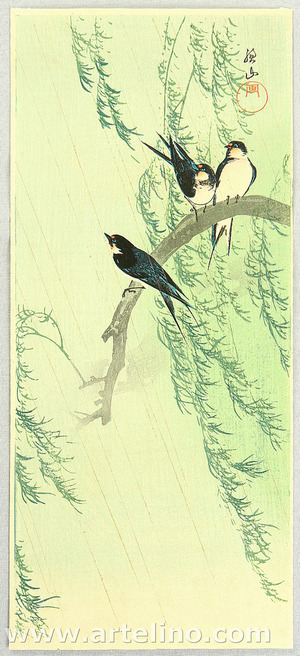 Ito Sozan: Barn Swallows and Willow - Artelino