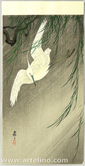 Ohara Koson: Egret in Storm - Artelino