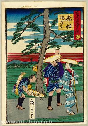 Utagawa Hiroshige III: Akasaka - 53 Stations of Tokaido - Artelino