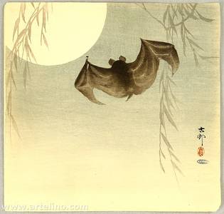 Ohara Koson: Flying Bat - Artelino