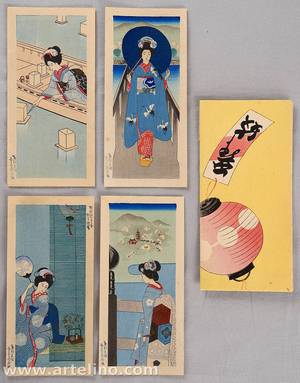 Estampe japonaise "Four Maiko Prints" par Unknown, 無款 (null)