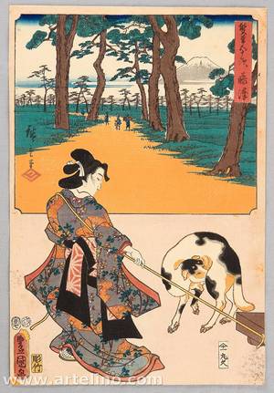 Utagawa Hiroshige: Fujisawa - Twin Brushes Tokaido 53 Stations - Artelino