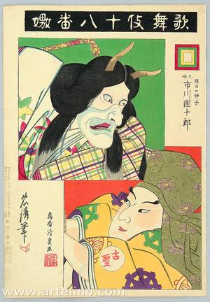 Torii Kiyotada I: Kabuki Juhachi Ban : Uwanari - Artelino