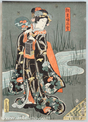 Utagawa Kunisada: Firefly Hunting - Kabuki - Artelino