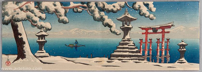 無款: Miyajima in Falling Snow - Artelino