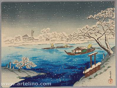 Unknown: Snow at Sumida River. - Artelino