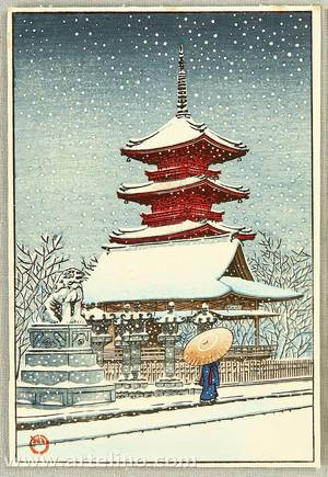 Kawase Hasui: Temples in the Snow - Artelino