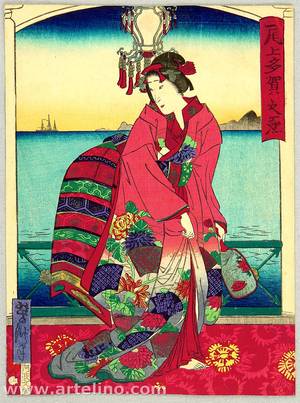 Japanese Print "Nagasaki Geisha" by Utagawa Yoshitaki, 歌川芳滝 (Utagawa Yoshitaki)