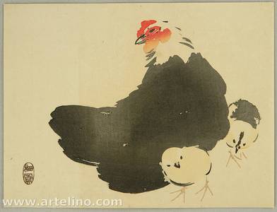 Takeuchi Seiho: Hen and chicks - Artelino