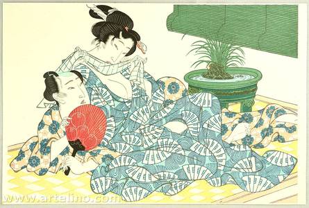 Estampe japonaise "Lovers in the Summer" par Keisai Eisen, 渓斉英泉 (Ikeda Eisen)