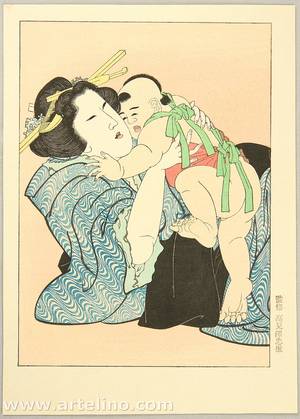 Katsushika Hokusai: Mother and Baby - Artelino