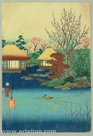 Utagawa Hiroshige: Mandarin Ducks in Spring - Artelino