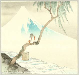 Katsushika Hokusai: Mt. Fuji and Fisher Boy - Artelino