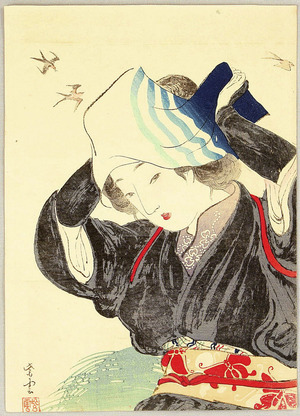 Kondo Shiunによる浮世絵「Girl in the Early Spring」