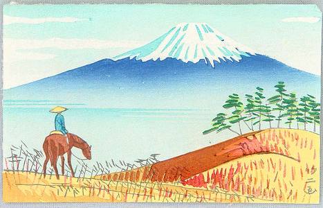 Fujishima Takeji: Mt. Fuji and Horse Rider - Artelino