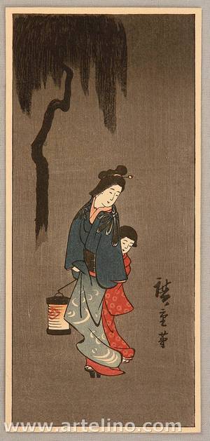 歌川広重: Walking with a Lantern - Artelino