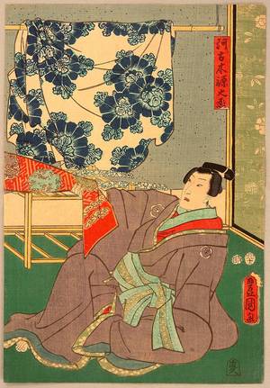 Utagawa Kunisada: Holding Back - Kabuki - Artelino