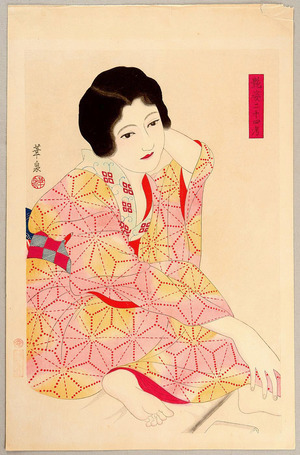 Ohira Kasen: Beauty in Light Kimono - Artelino