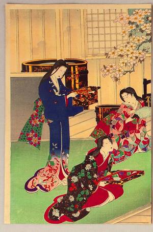 Toyohara Chikanobu: Beauty and Cherry Blossoms - Artelino