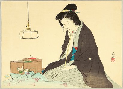 Kaburagi Kiyokata: Seamstress - Artelino