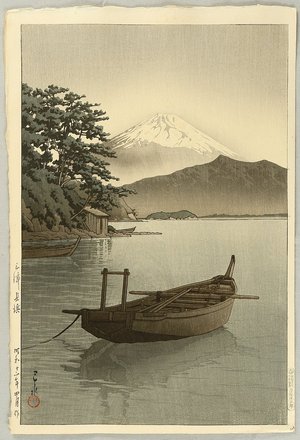 川瀬巴水: Mt.Fuji Seen from Nagahama - Artelino
